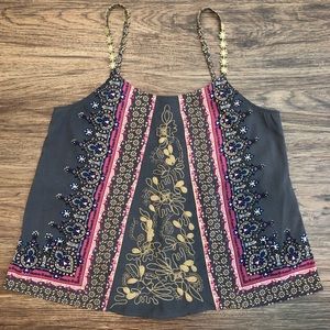 Gimmicks Boho Tank Top Embroidered Floral